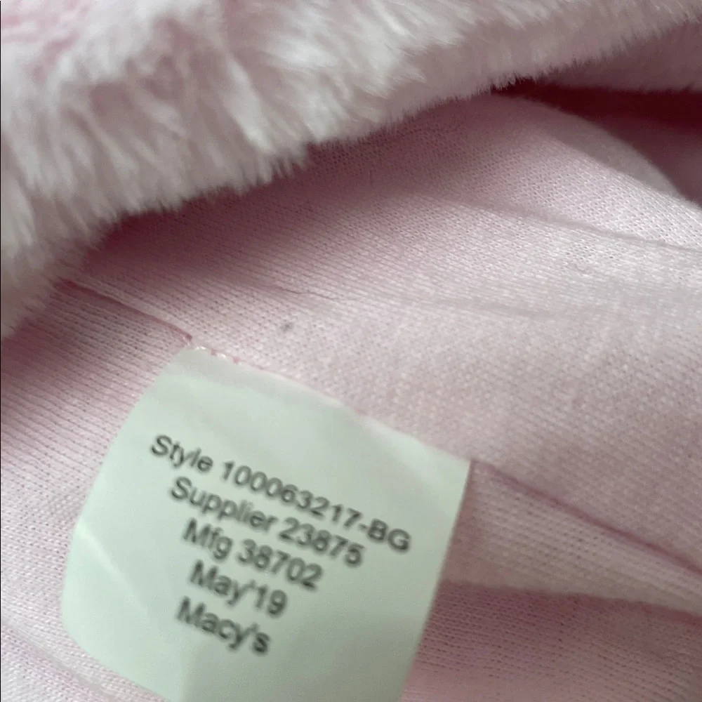 First Impressions Soft Pink Faux Fur Baby Jacket Hooded Coat Infants 0-3 Months